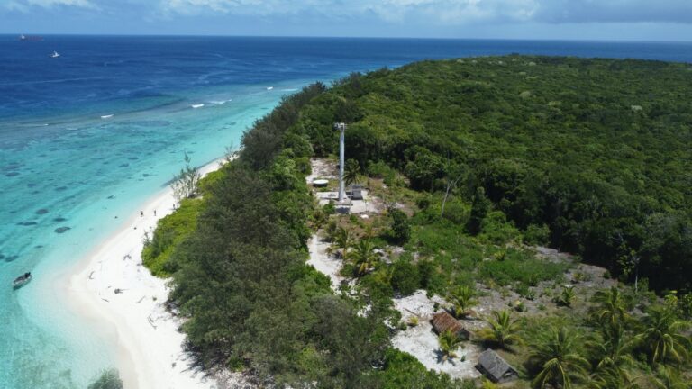 a side view of radar tower in a remote are in Papua New Guinea