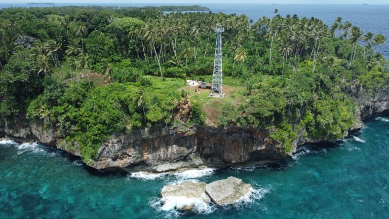 a radar tower in a remote are in Papua New Guinea