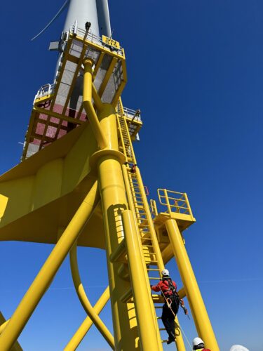 an offshore worker on a wind farm